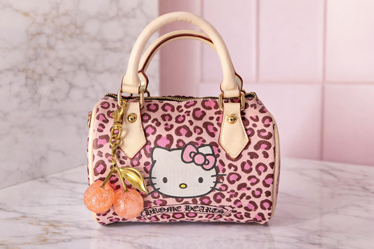 Pink Leopard Kitty Mini Boston Bag