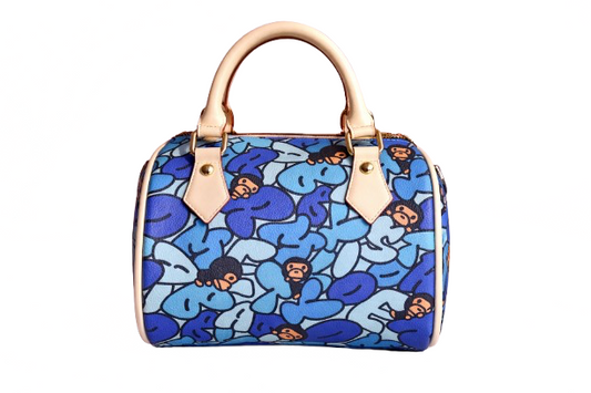 Blue Streetwear Mini Boston Bag + Wallet Set